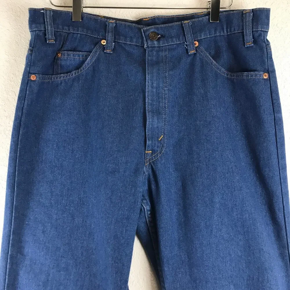Vintage Levi's 517 1970's Orange Tab Talon Zipper Boot Cut USA Made Blue Jeans